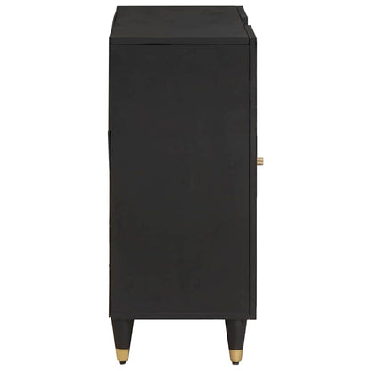 vidaXL Sideboard with Shelf Black 90 x 33 x 75 cm Solid Mango Wood