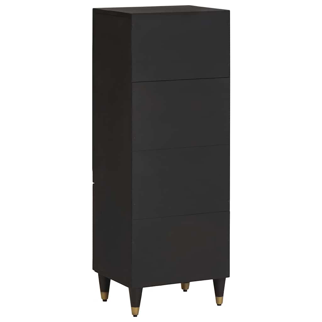 vidaXL Highboard with Shelf Black 40 x 33 x 110 cm Solid Mango Wood