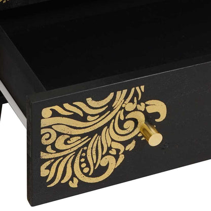 vidaXL Highboard Black 60 x 33 x 100 cm Solid Mango Wood