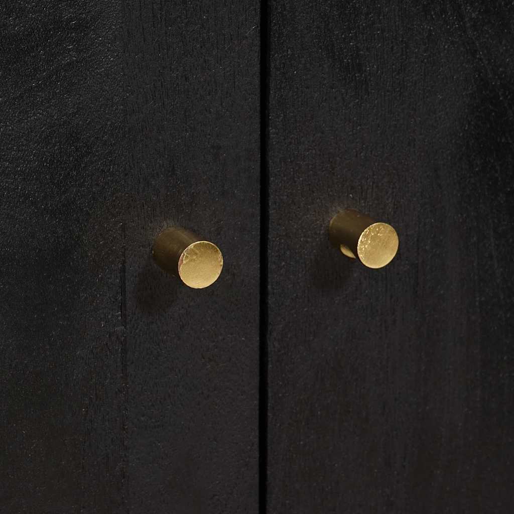 vidaXL Highboard Black 60 x 33 x 100 cm Solid Mango Wood