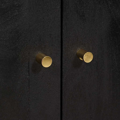 vidaXL Highboard Black 60 x 33 x 100 cm Solid Mango Wood