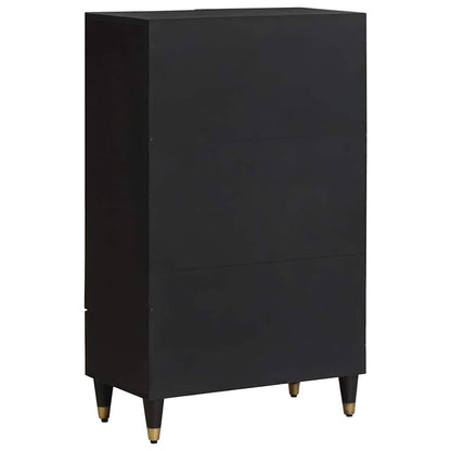 vidaXL Highboard Black 60 x 33 x 100 cm Solid Mango Wood