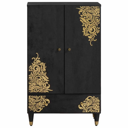 vidaXL Highboard Black 60 x 33 x 100 cm Solid Mango Wood