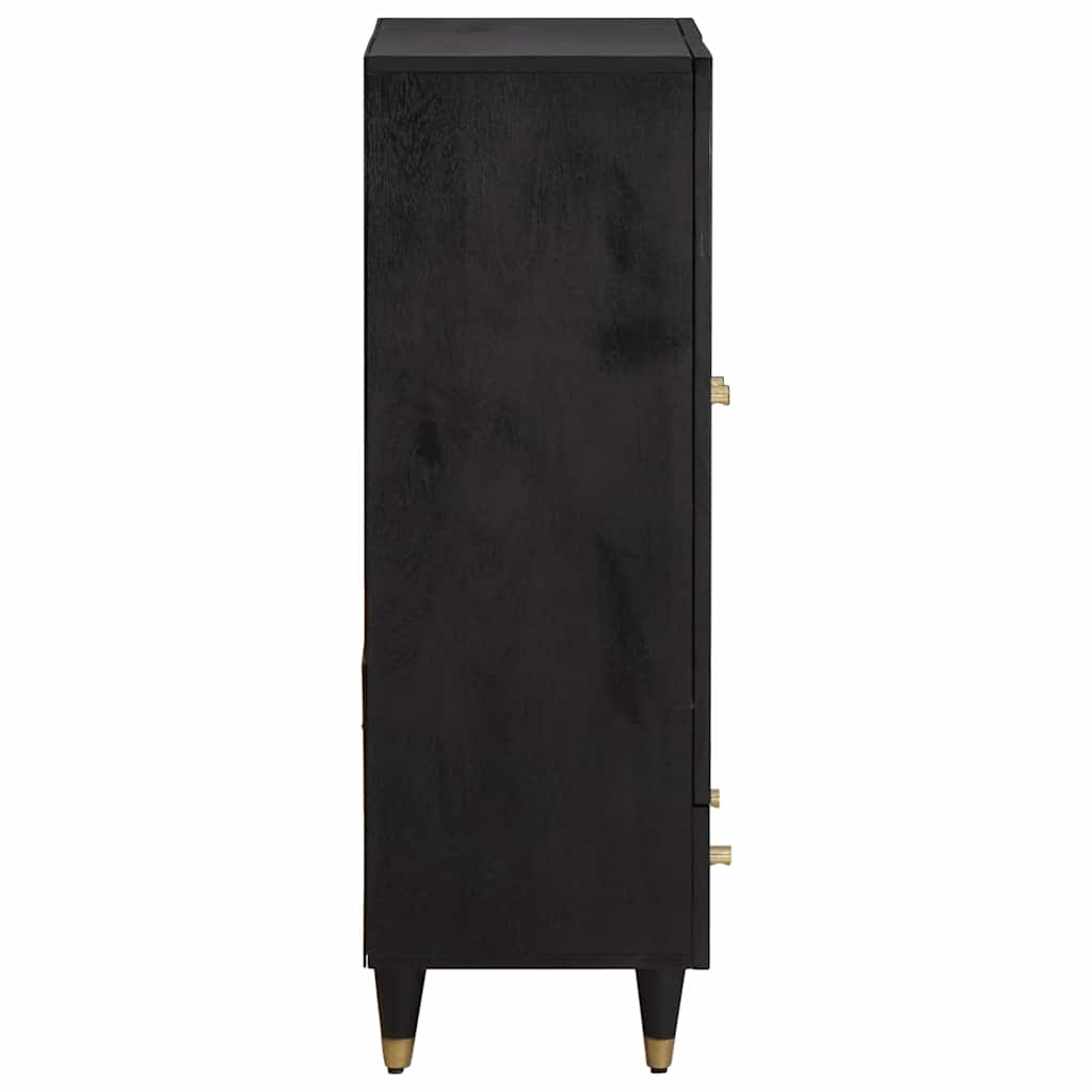 vidaXL Highboard Black 60 x 33 x 100 cm Solid Mango Wood