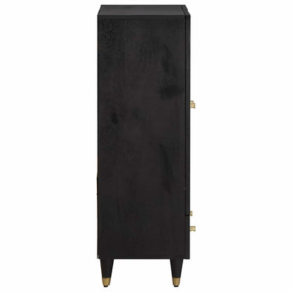 vidaXL Highboard Black 60 x 33 x 100 cm Solid Mango Wood