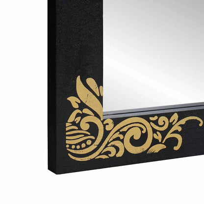 vidaXL Bathroom Mirror with Mirror Black and Silver 70 x 50 x 2.5 cm