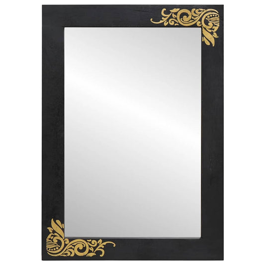 vidaXL Bathroom Mirror with Mirror Black and Silver 70 x 50 x 2.5 cm