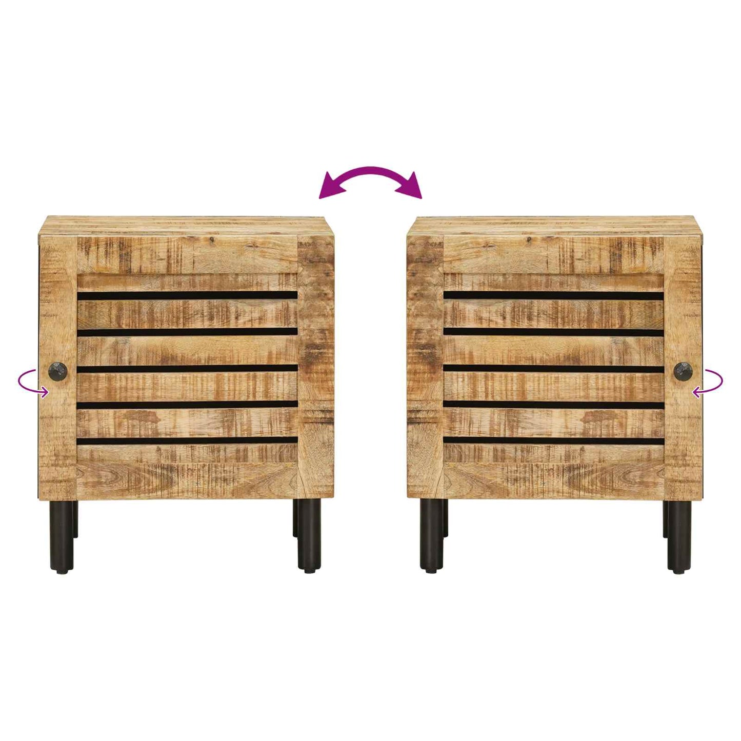 vidaXL Bedside Table Natural 40 x 33 x 46 cm Solid Mango Wood