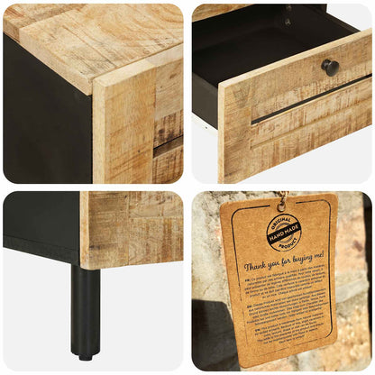 vidaXL Bedside Table Natural 40 x 33 x 46 cm Solid Mango Wood