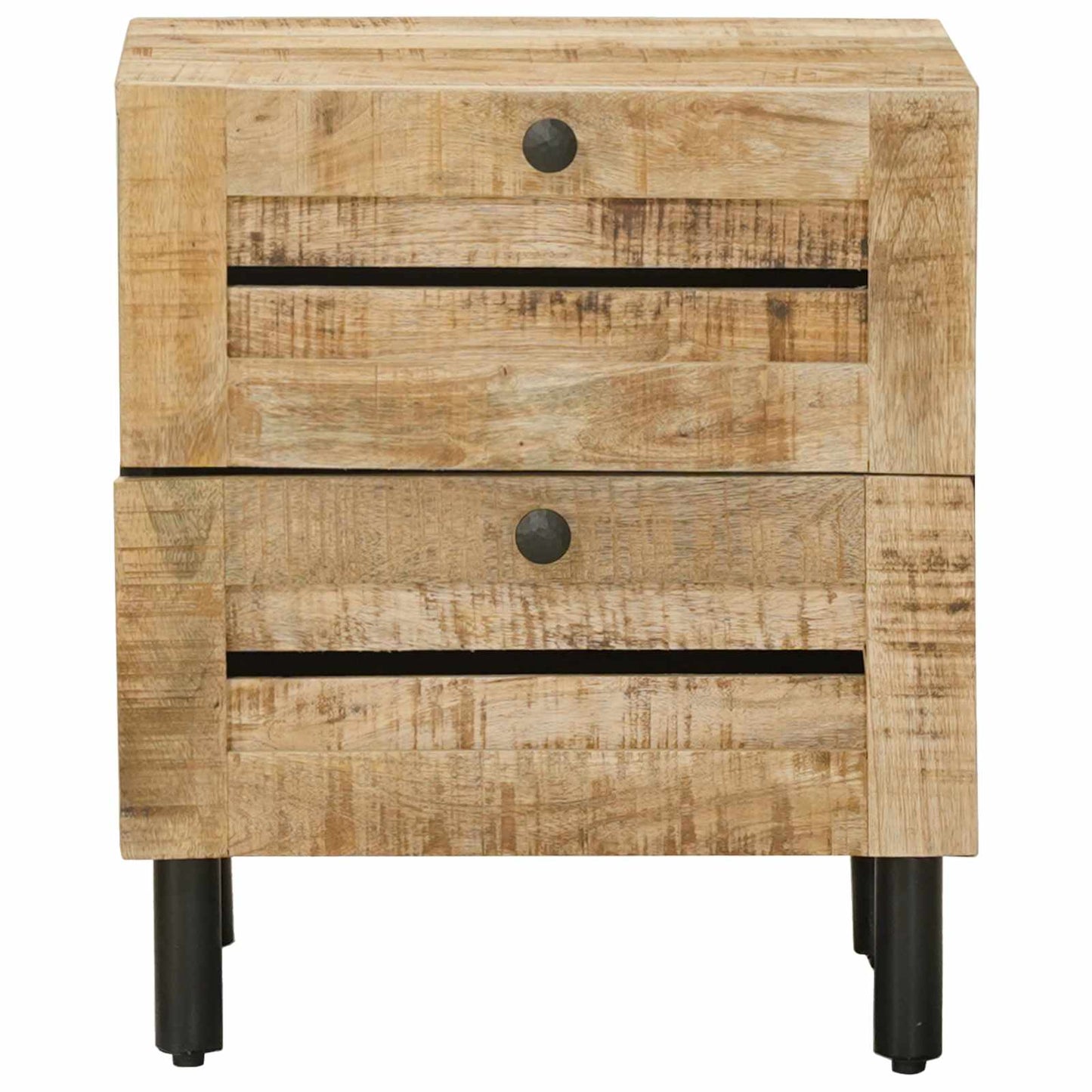 vidaXL Bedside Table 2 pcs Natural 40 x 33 x 46 cm Solid Mango Wood
