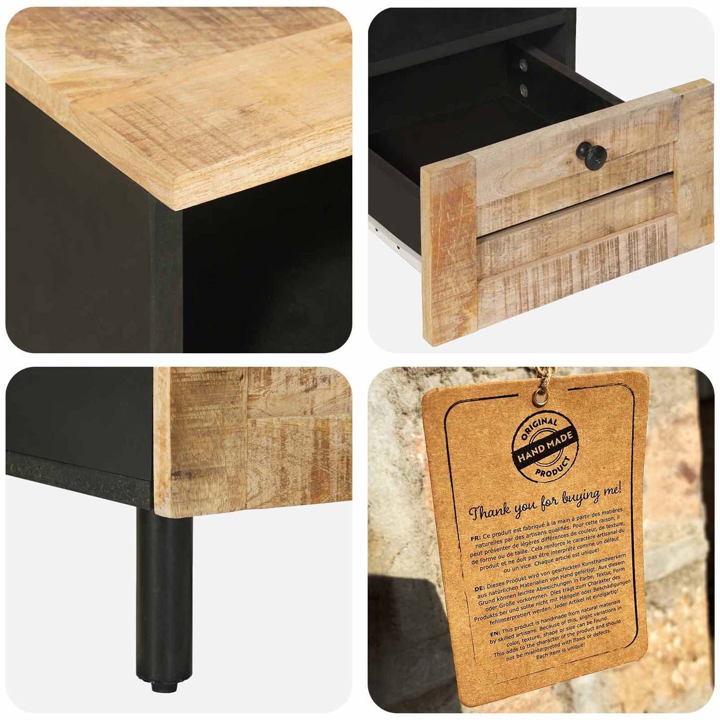 vidaXL Storage Cabinets Natural 70 x 33 x 46 cm Solid Mango Wood