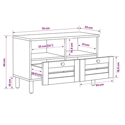 vidaXL Storage Cabinets Natural 70 x 33 x 46 cm Solid Mango Wood