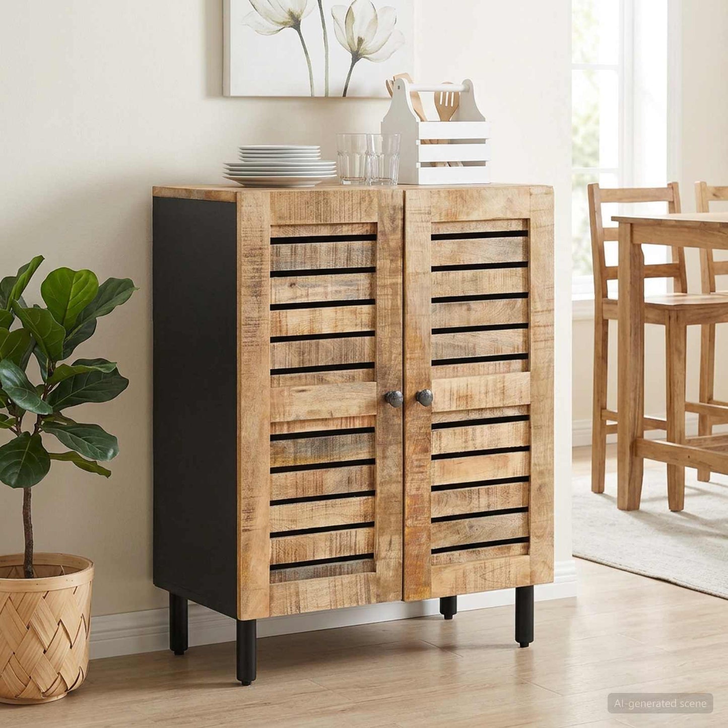 vidaXL Storage Cabinets Pattern Pattern 60 x 33 x 75 cm Natural