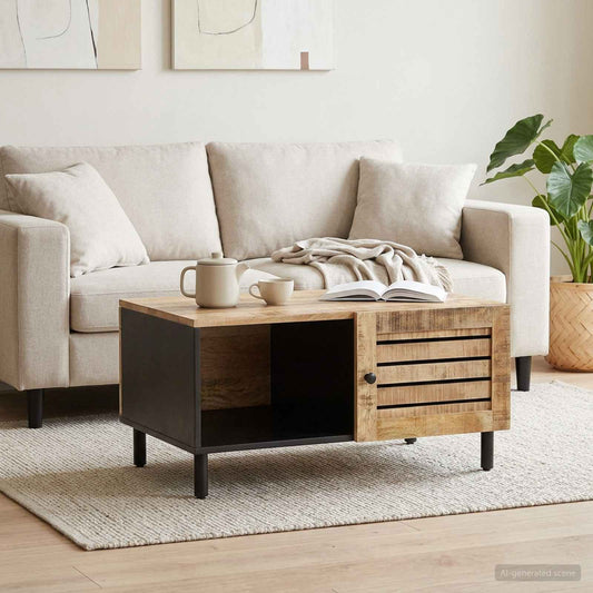 vidaXL Coffee Table Natural 80 x 50 x 40 cm Solid Mango Wood