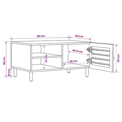 vidaXL Coffee Table Natural 80 x 50 x 40 cm Solid Mango Wood