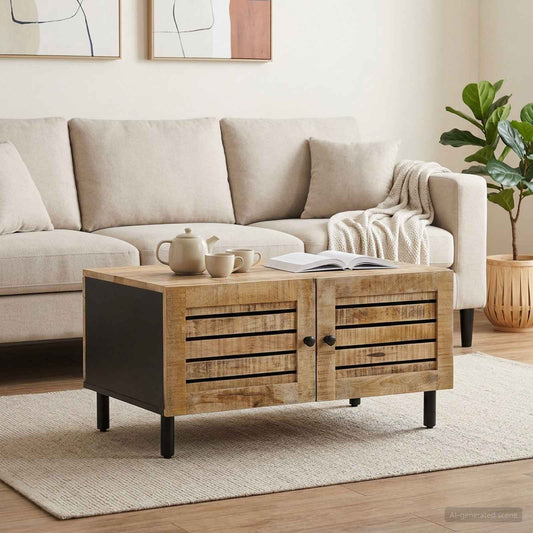 vidaXL Coffee Table Natural 80 x 50 x 40 cm Solid Mango Wood