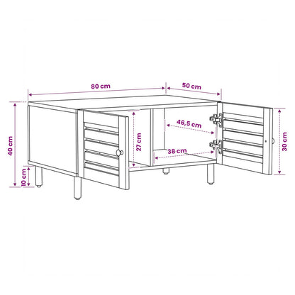 vidaXL Coffee Table Natural 80 x 50 x 40 cm Solid Mango Wood