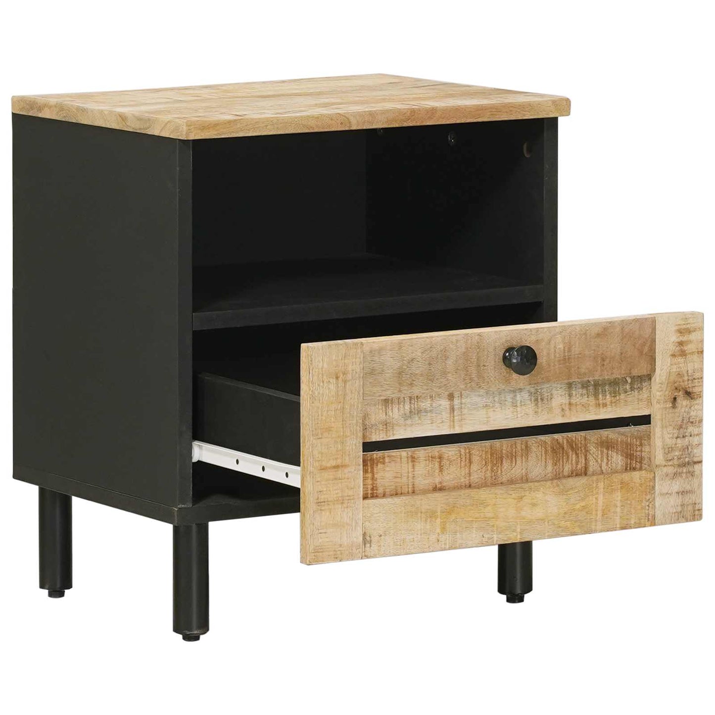 vidaXL Bedside Table Natural 40 x 33 x 46 cm Solid Mango Wood