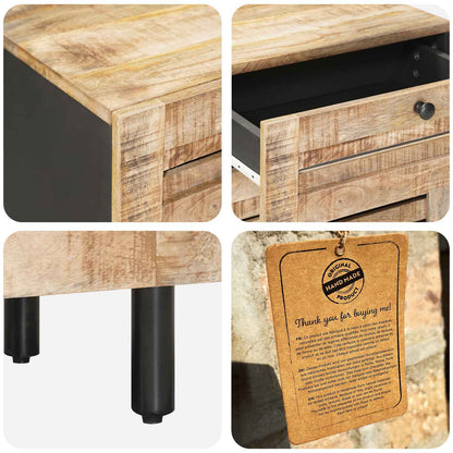 vidaXL Bedside Table Natural 50 x 33 x 60 cm Solid Mango Wood