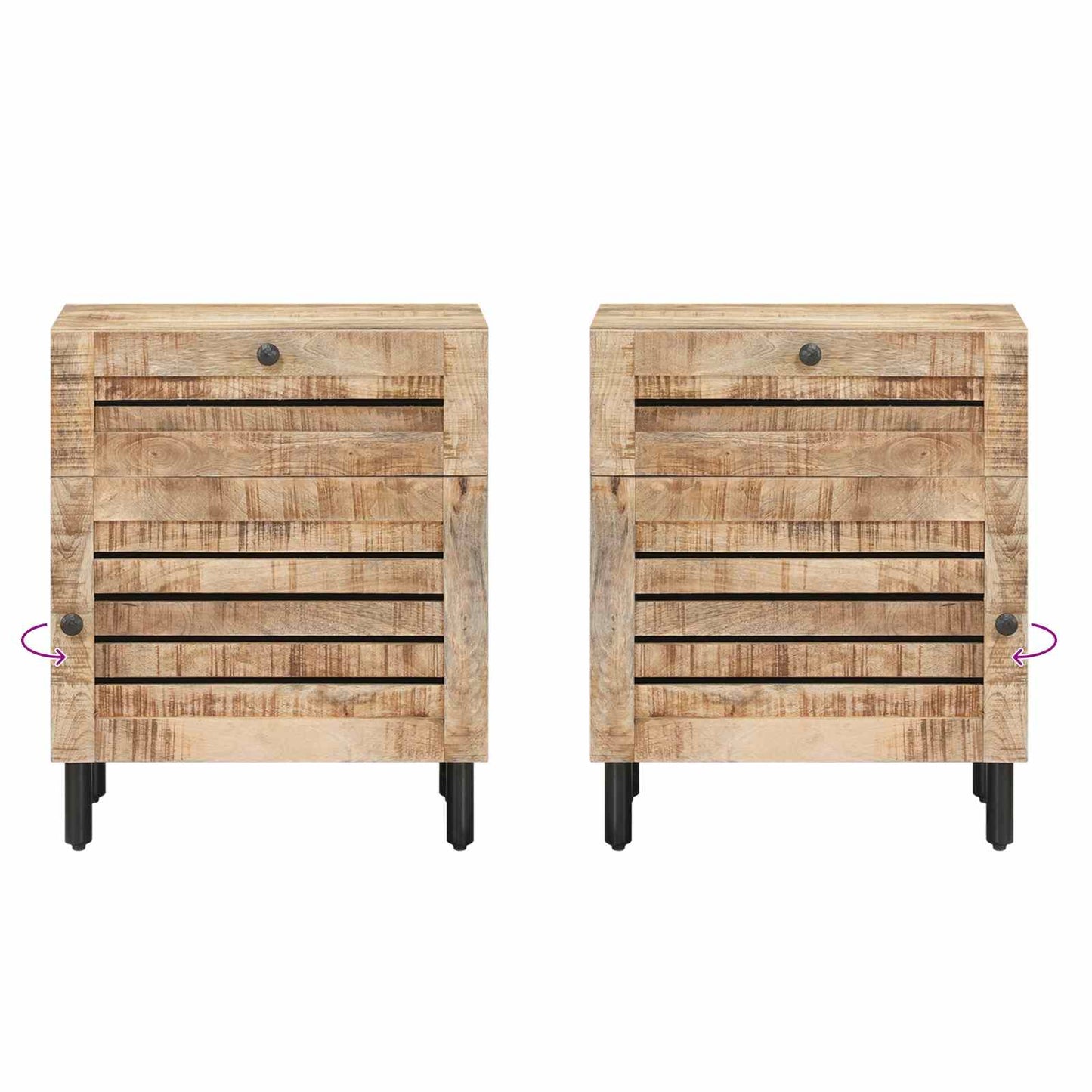 vidaXL Bedside Table Natural 50 x 33 x 60 cm Solid Mango Wood