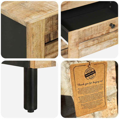 vidaXL Bedside Table Natural 50 x 33 x 62 cm Solid Mango Wood