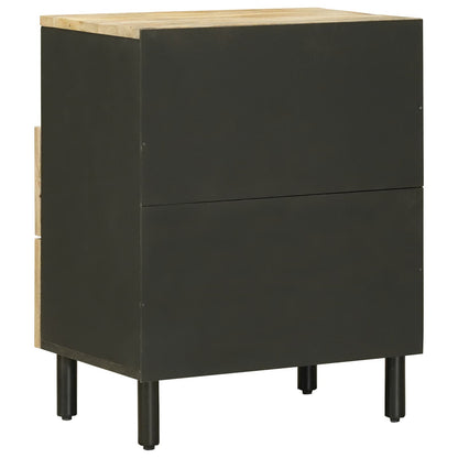 vidaXL Bedside Table Brown and Black 50 x 33 x 60 cm Solid Mango Wood