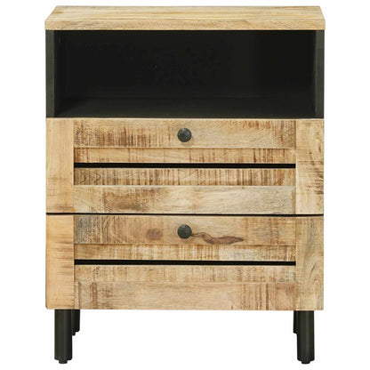 vidaXL Bedside Table Brown and Black 50 x 33 x 60 cm Solid Mango Wood