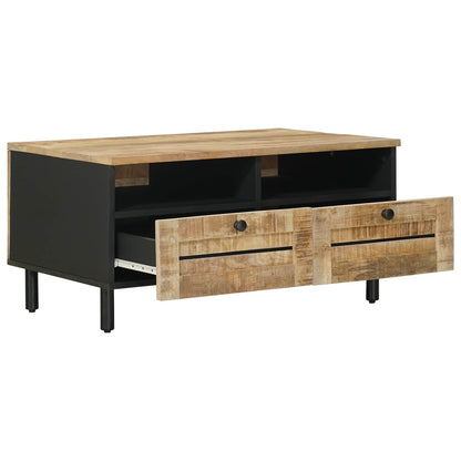 vidaXL Coffee Table Brown and Black 80 x 54 x 40 cm Solid Mango Wood