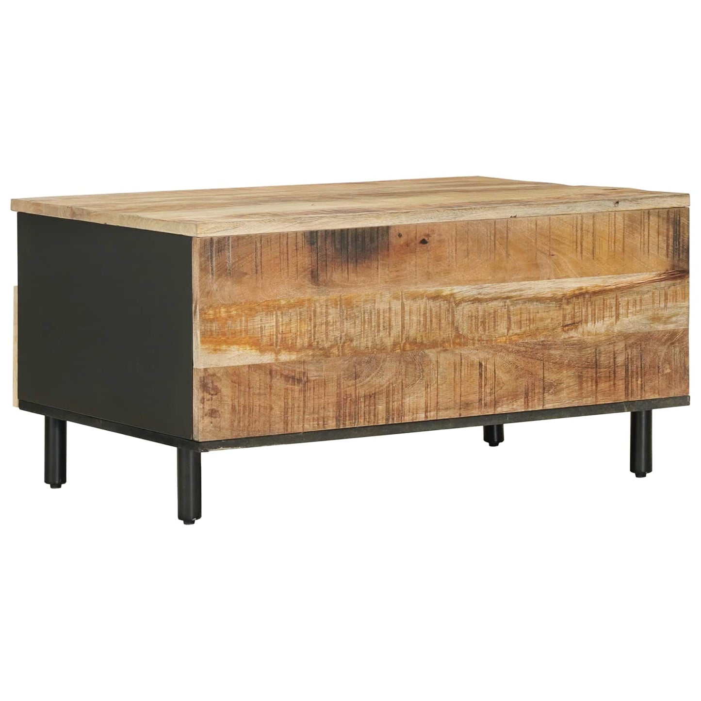 vidaXL Coffee Table Brown and Black 80 x 54 x 40 cm Solid Mango Wood