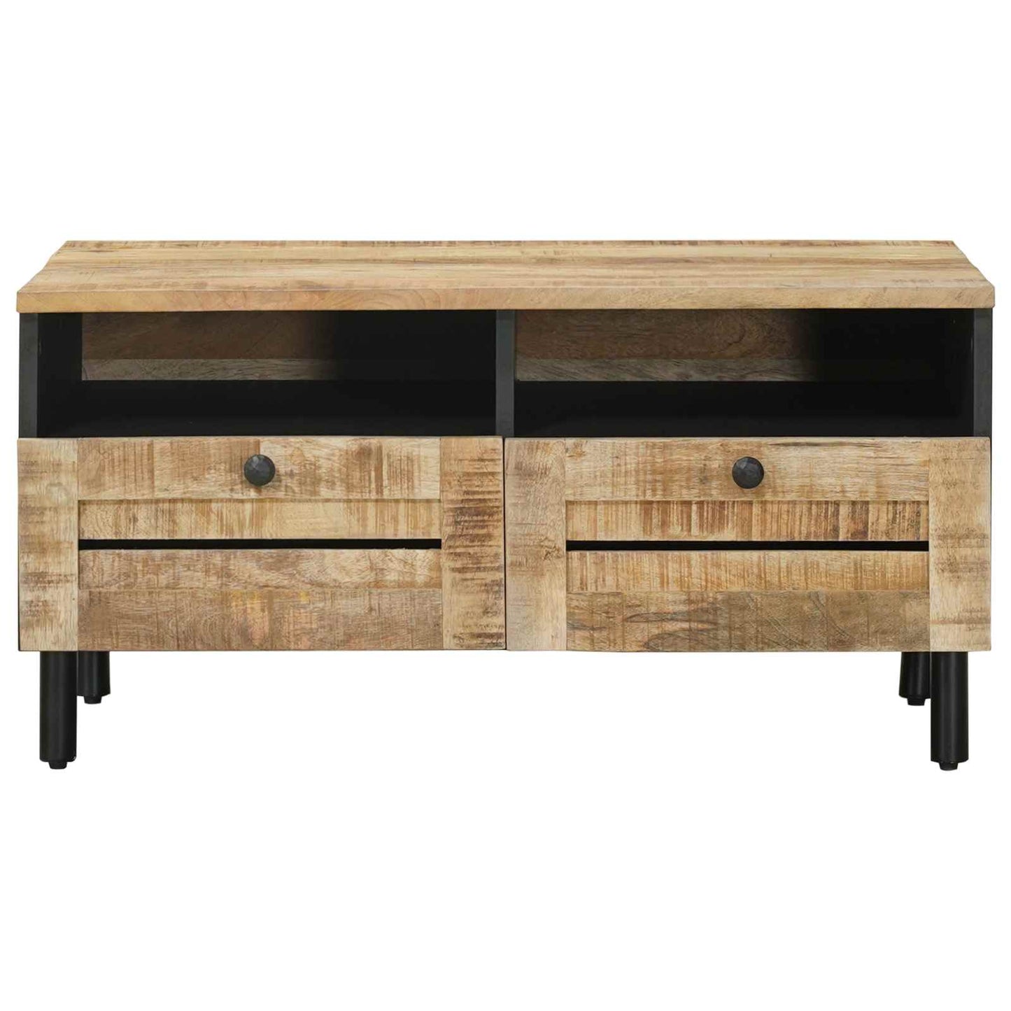 vidaXL Coffee Table Brown and Black 80 x 54 x 40 cm Solid Mango Wood