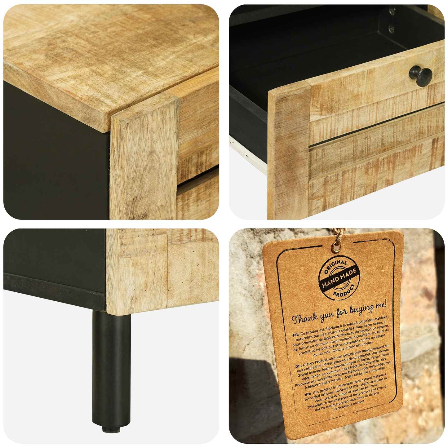 vidaXL Storage Cabinets Natural 105 x 33 x 46 cm Solid Mango Wood