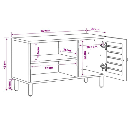 vidaXL Storage Cabinets Natural 80 x 33 x 46 cm Solid Mango Wood