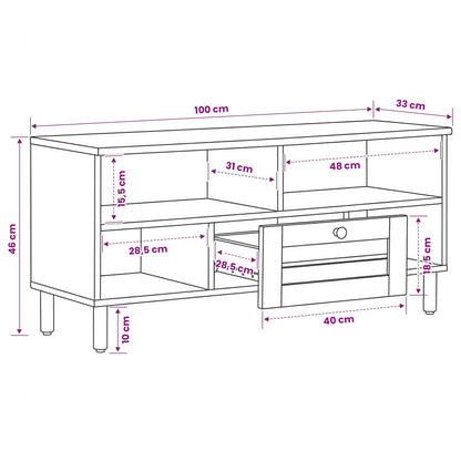 vidaXL Storage Cabinets Natural 100 x 33 x 46 cm Solid Mango Wood