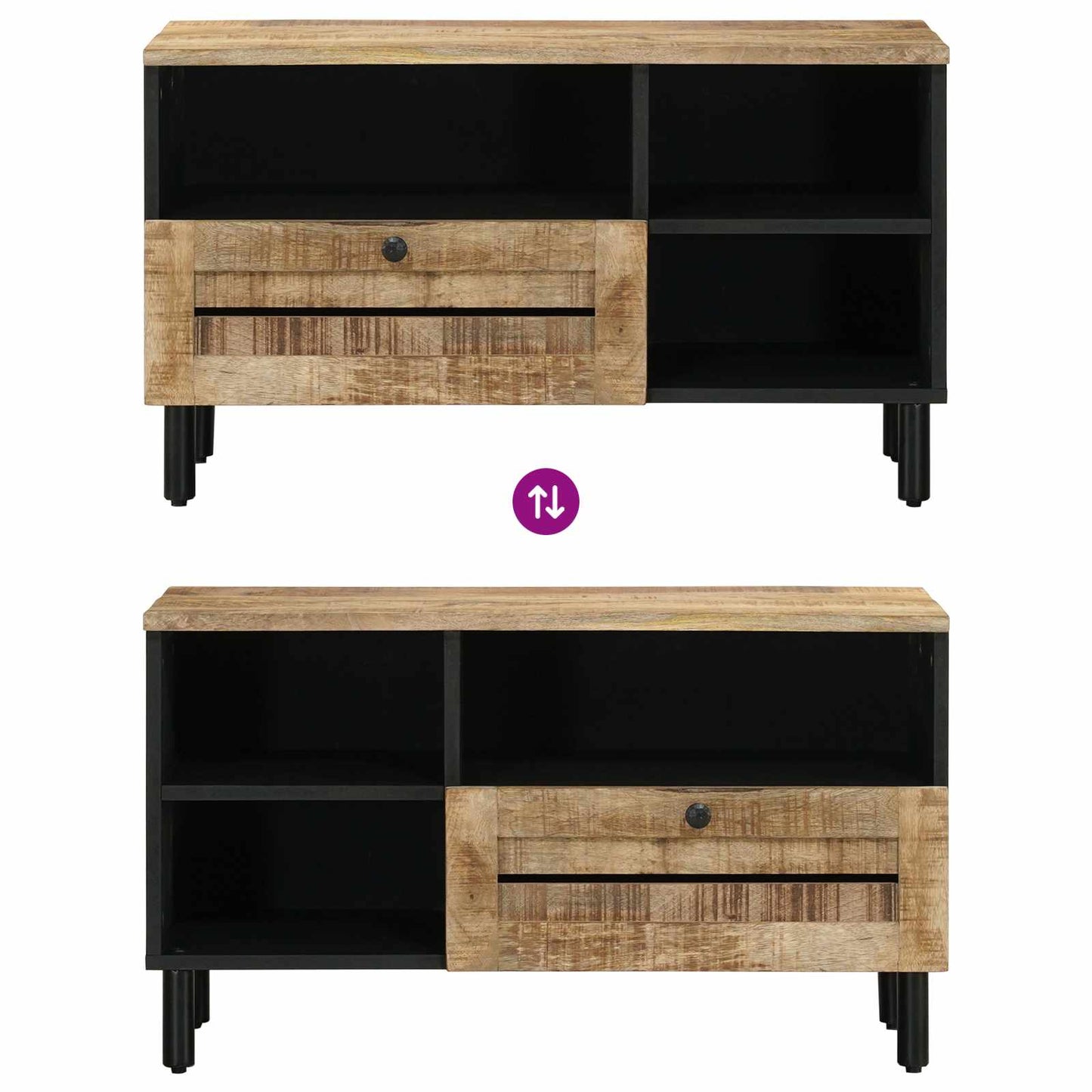 vidaXL Storage Cabinets Brown 80 x 33.5 x 46 cm Solid Mango Wood