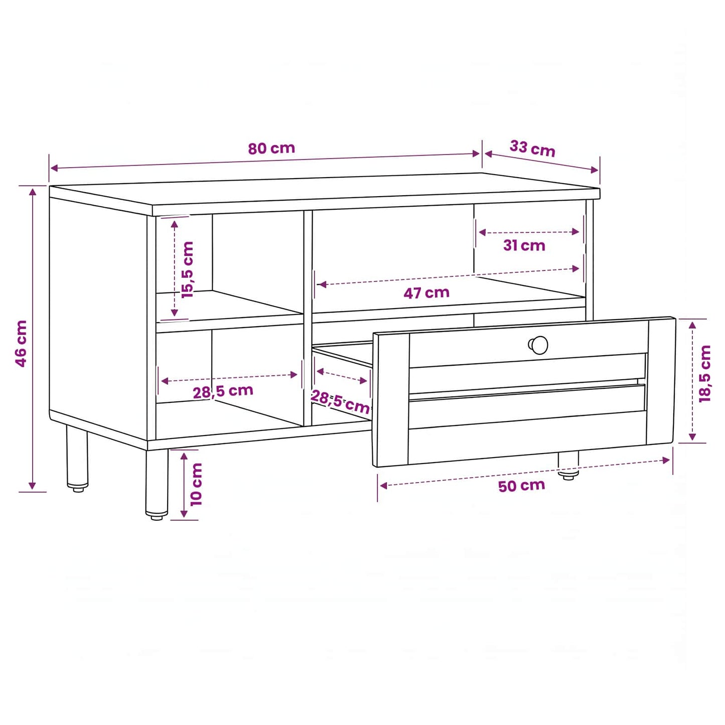 vidaXL Storage Cabinets Brown 80 x 33.5 x 46 cm Solid Mango Wood