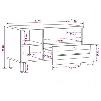 vidaXL Storage Cabinets Brown 80 x 33.5 x 46 cm Solid Mango Wood