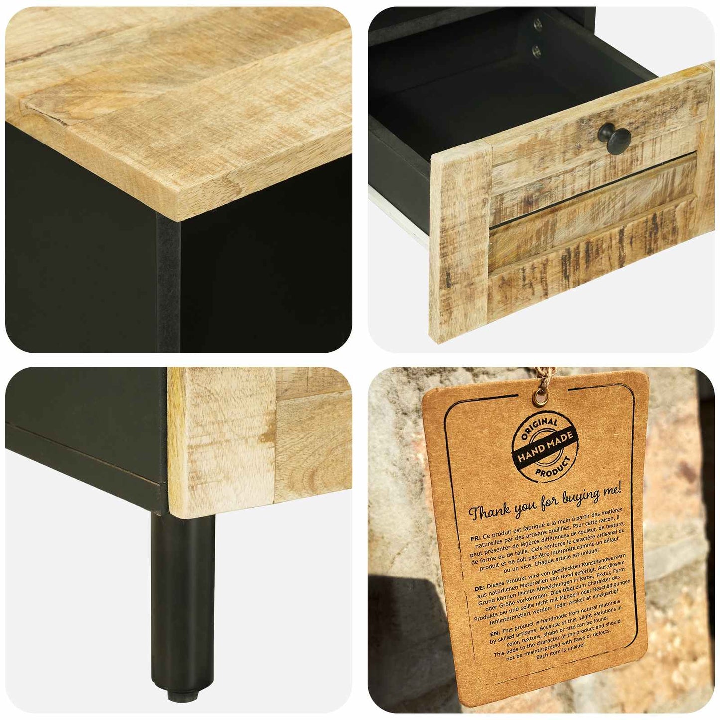 vidaXL Storage Cabinets Natural 100 x 33 x 46 cm Solid Mango Wood