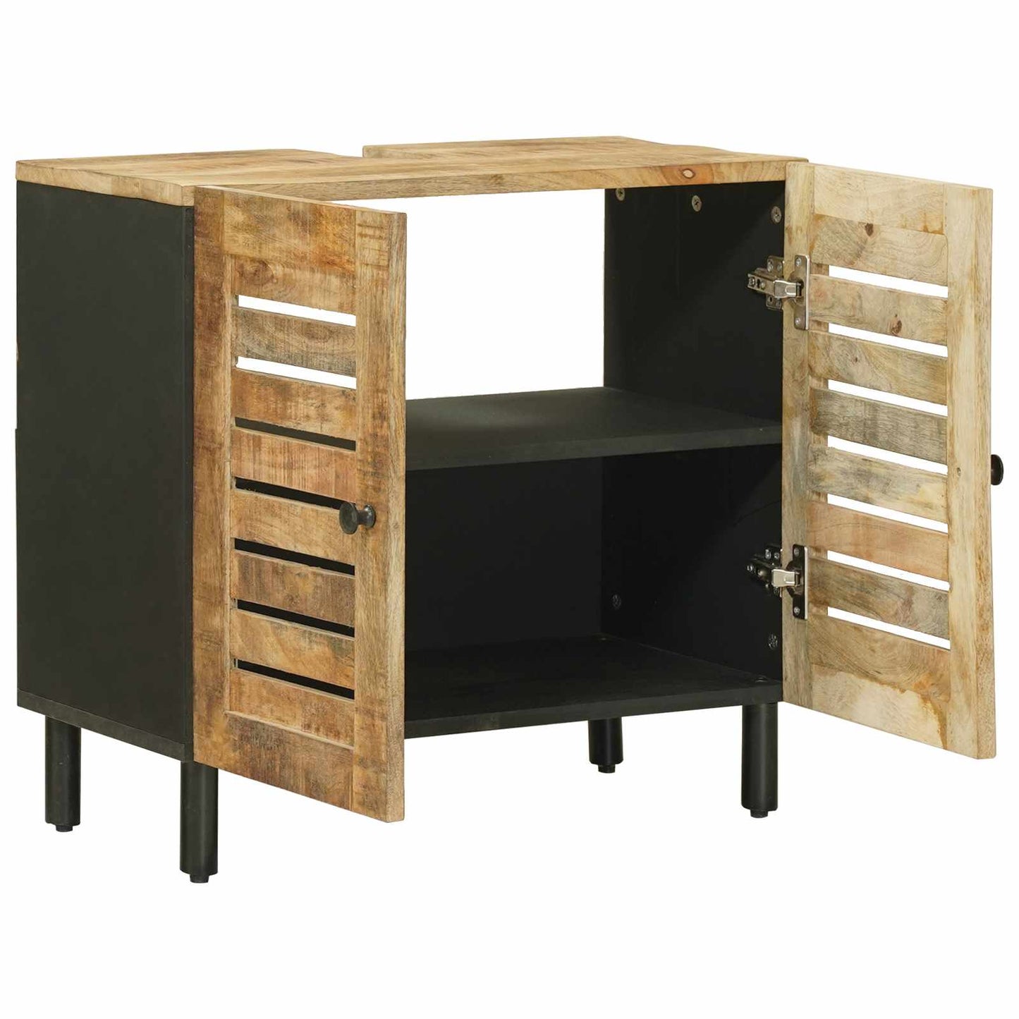 vidaXL Sink cabinet Brown and Black 62 x 33 x 58 cm Solid Mango Wood