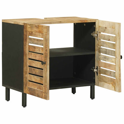 vidaXL Sink cabinet Brown and Black 62 x 33 x 58 cm Solid Mango Wood