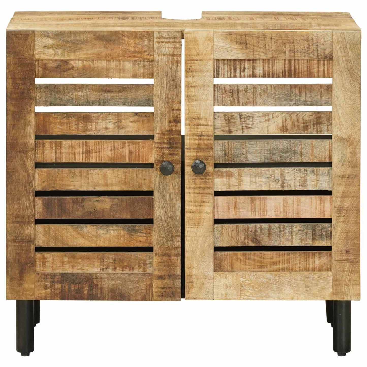 vidaXL Sink cabinet Brown and Black 62 x 33 x 58 cm Solid Mango Wood