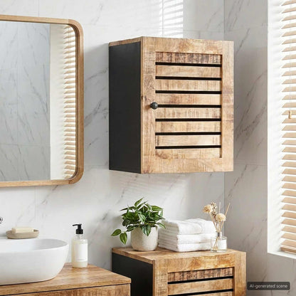 vidaXL Hanging Cabinet with Storage Brown and Black 38 x 33.5 x 48 cm