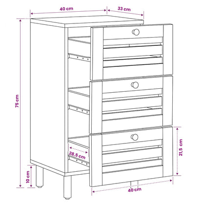 vidaXL Storage Cabinets Natural 40 x 33 x 75 cm Solid Mango Wood