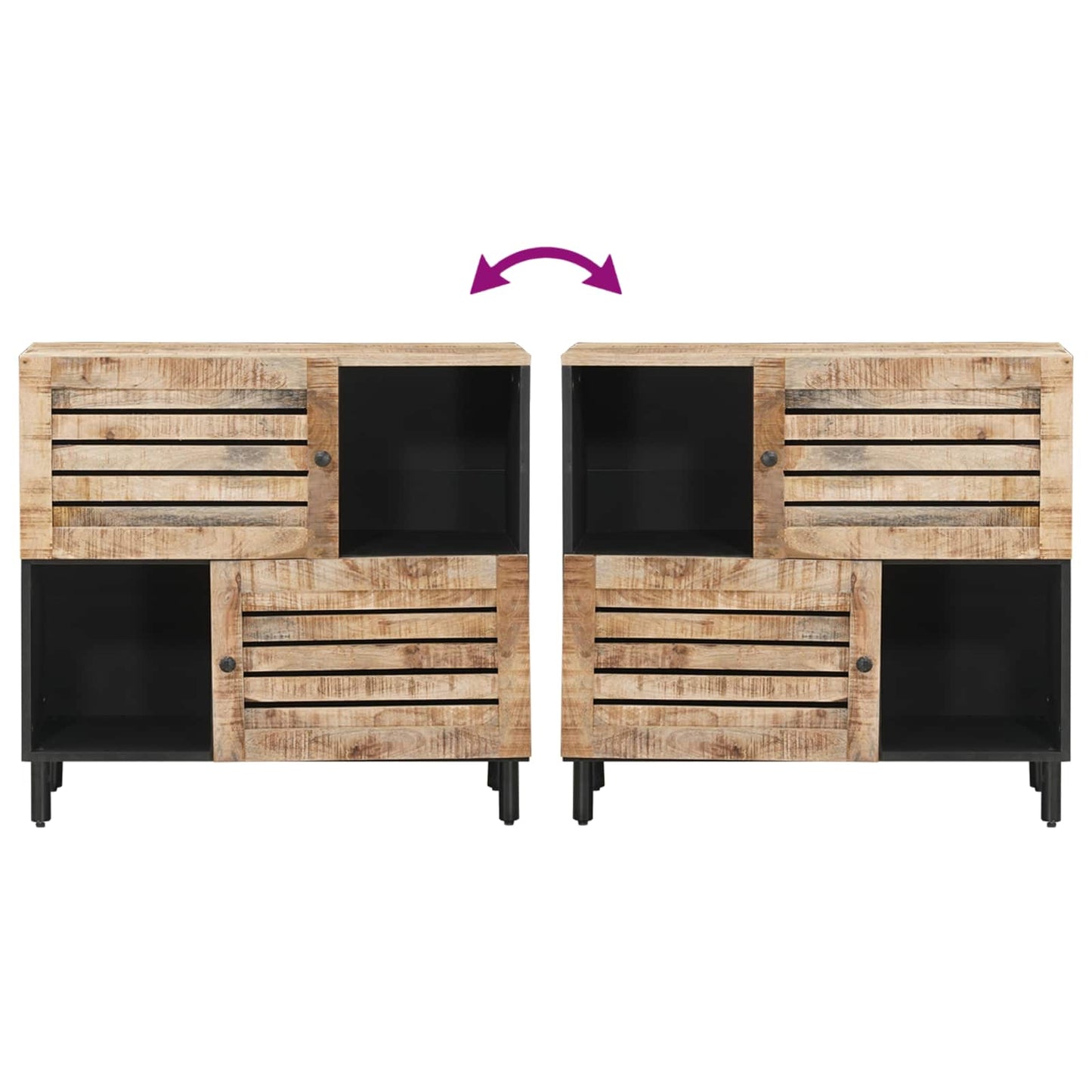 vidaXL Storage Cabinets Brown 80 x 33.5 x 75 cm Solid Mango Wood