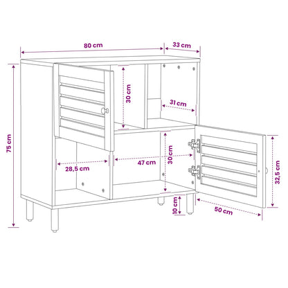 vidaXL Storage Cabinets Brown 80 x 33.5 x 75 cm Solid Mango Wood