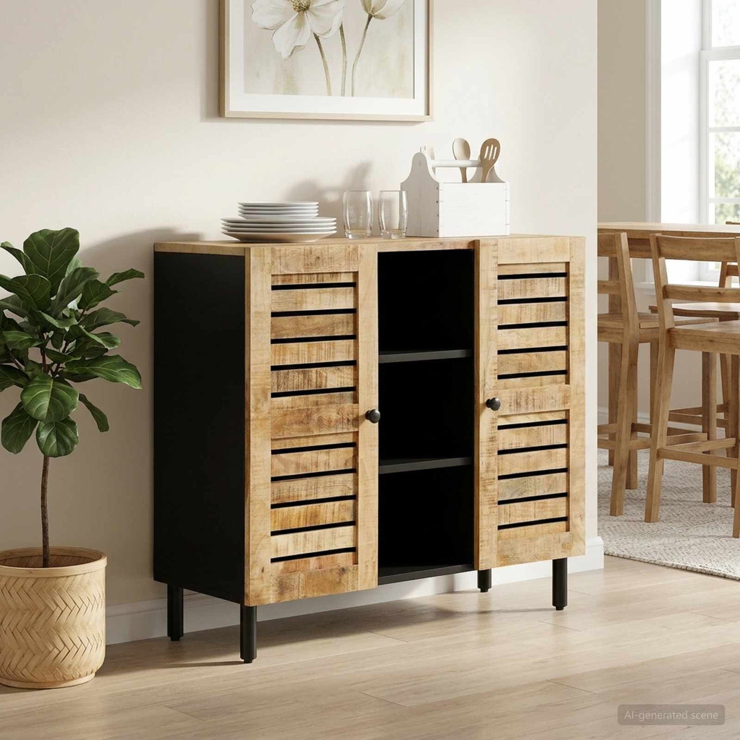 vidaXL Storage Cabinets Natural 90 x 33 x 75 cm Solid Mango Wood