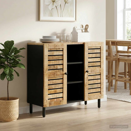 vidaXL Storage Cabinets Natural 90 x 33 x 75 cm Solid Mango Wood