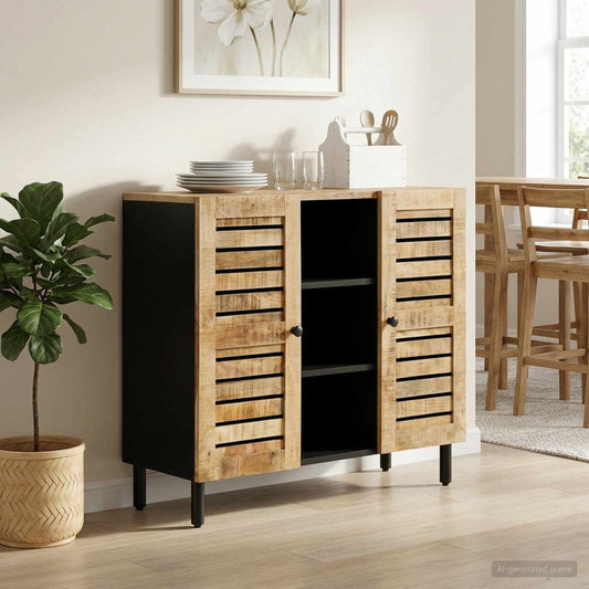 vidaXL Storage Cabinets Natural 90 x 33 x 75 cm Solid Mango Wood