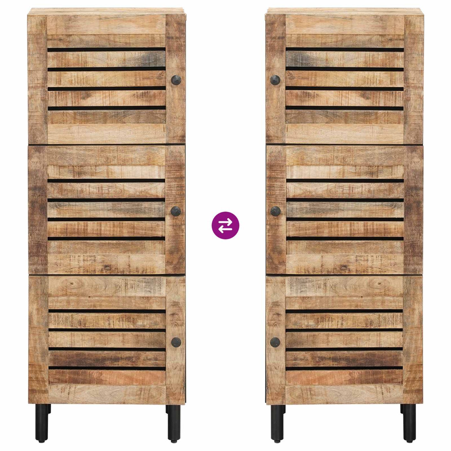 vidaXL Storage Cabinets Natural 40 x 33 x 110 cm Solid Mango Wood
