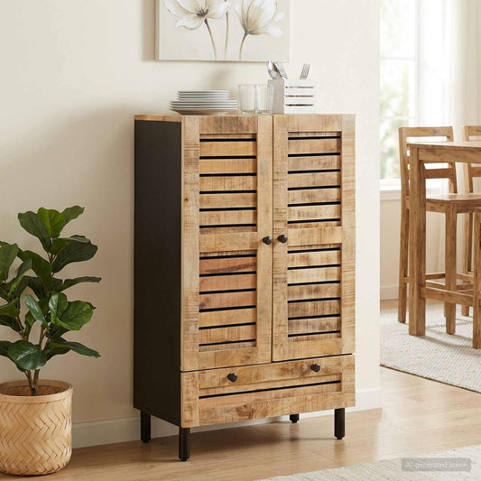 vidaXL Storage Cabinets Natural 60 x 33 x 100 cm Solid Mango Wood