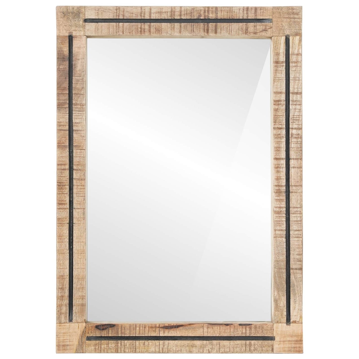 vidaXL Mirror Wall-mounted Brown and Black 70 x 50 x 3 cm Glass